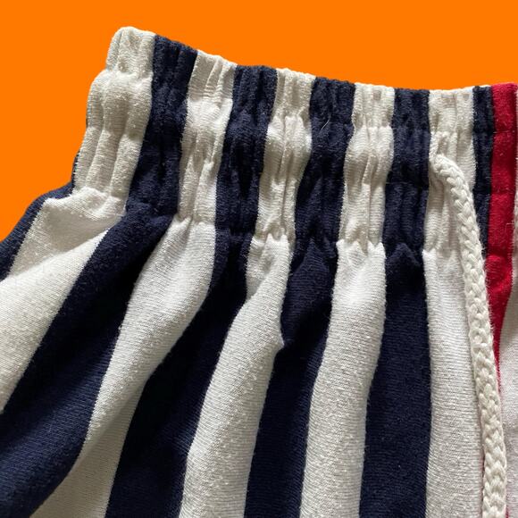 90's vintage red white and blue striped cotton blend high waisted shorts SMALL - Picture 5 of 8